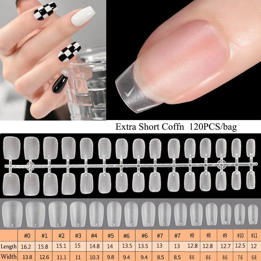 120-teiliges Mattes Press-On Nail
Tips Set