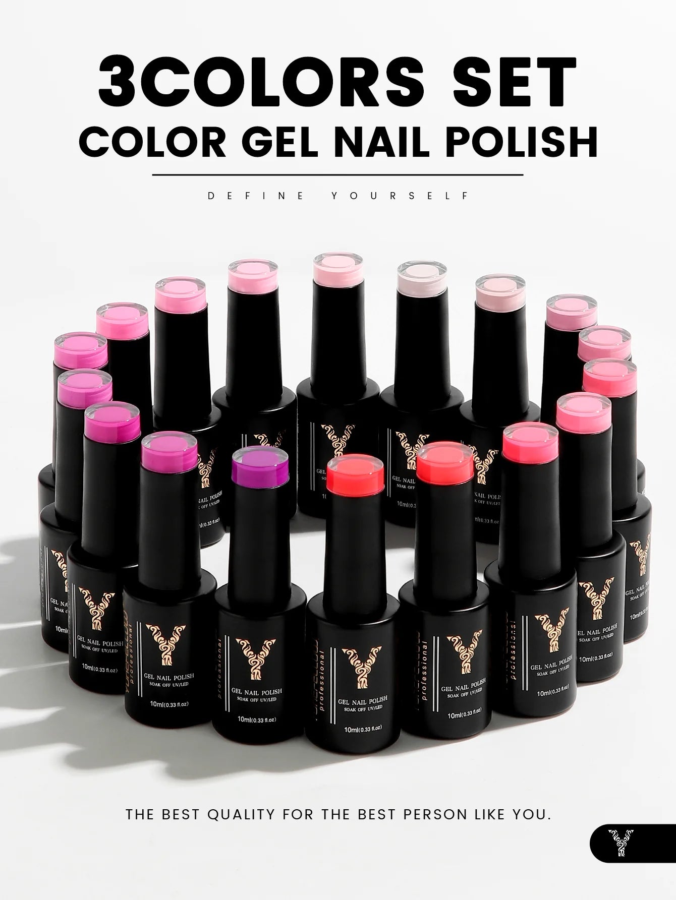 YYOKEFELLOW Gel Nail Polish Set (3 x 10 ml)