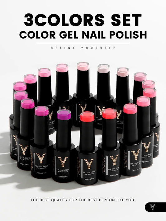 YYOKEFELLOW Gel Nail Polish Set (3 x 10 ml)