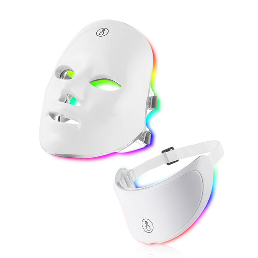 7-Farben LED-Lichtmaske mit Halstherapie