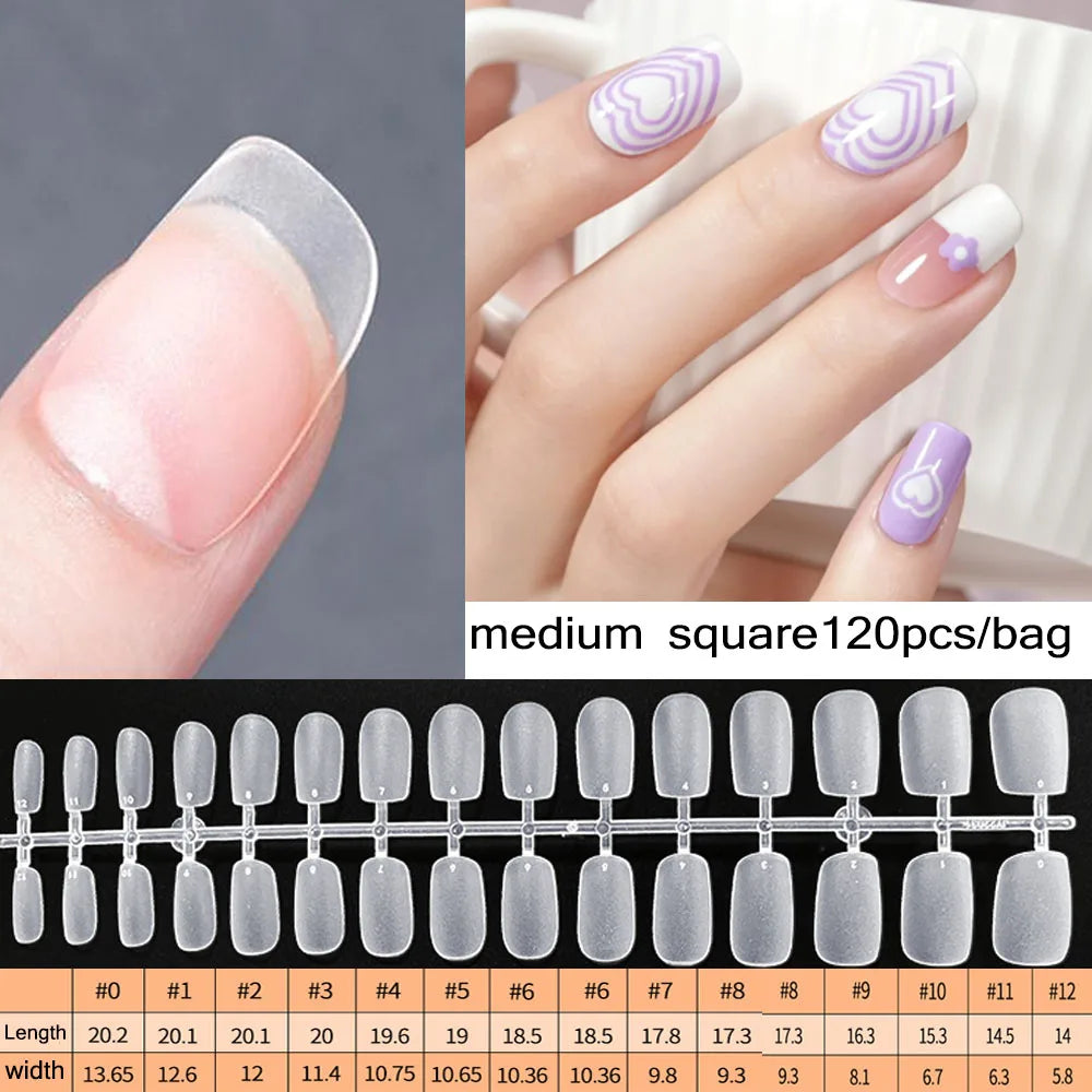 120-teiliges Mattes Press-On Nail
Tips Set