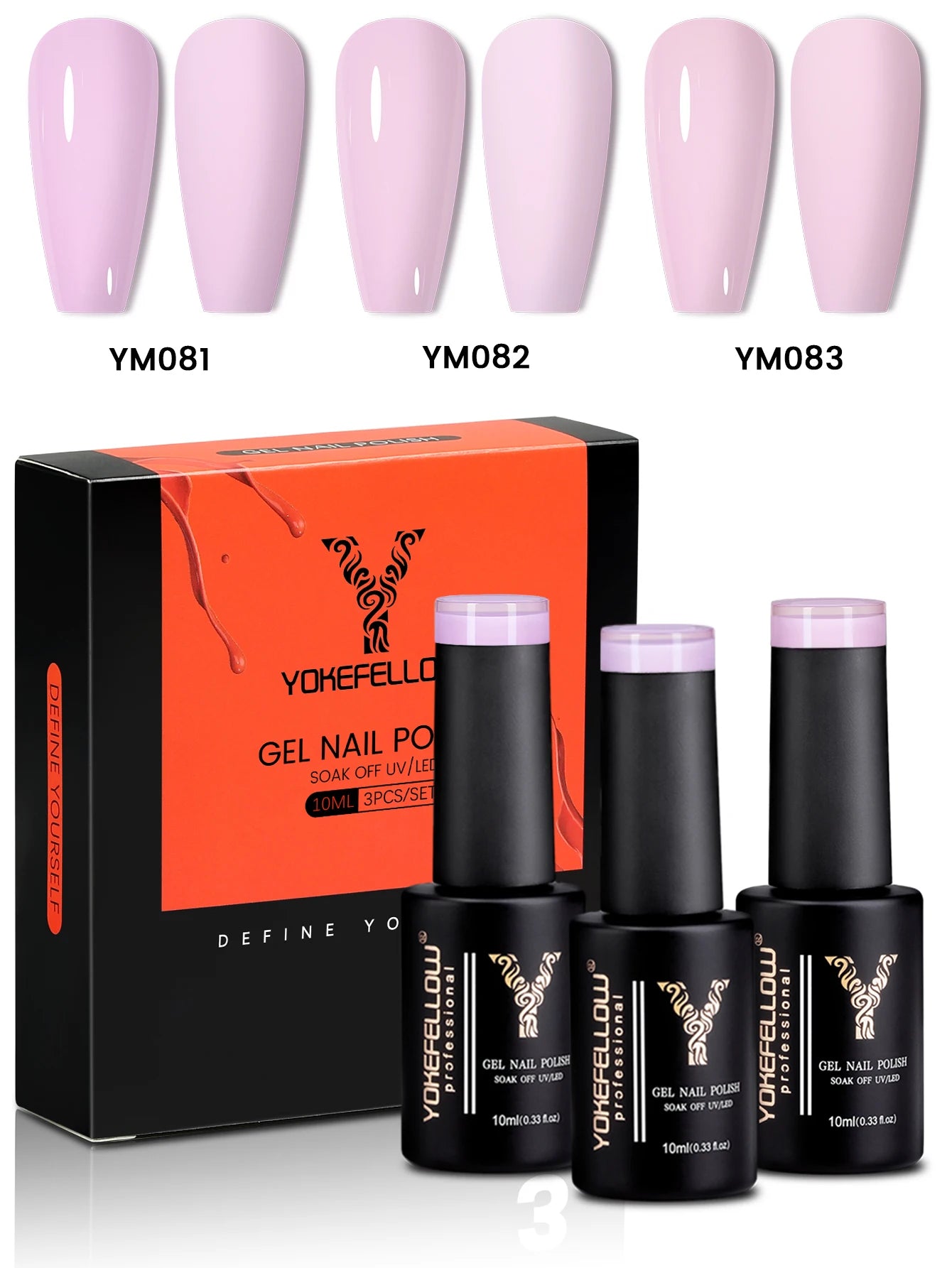 YYOKEFELLOW Gel Nail Polish Set (3 x 10 ml)