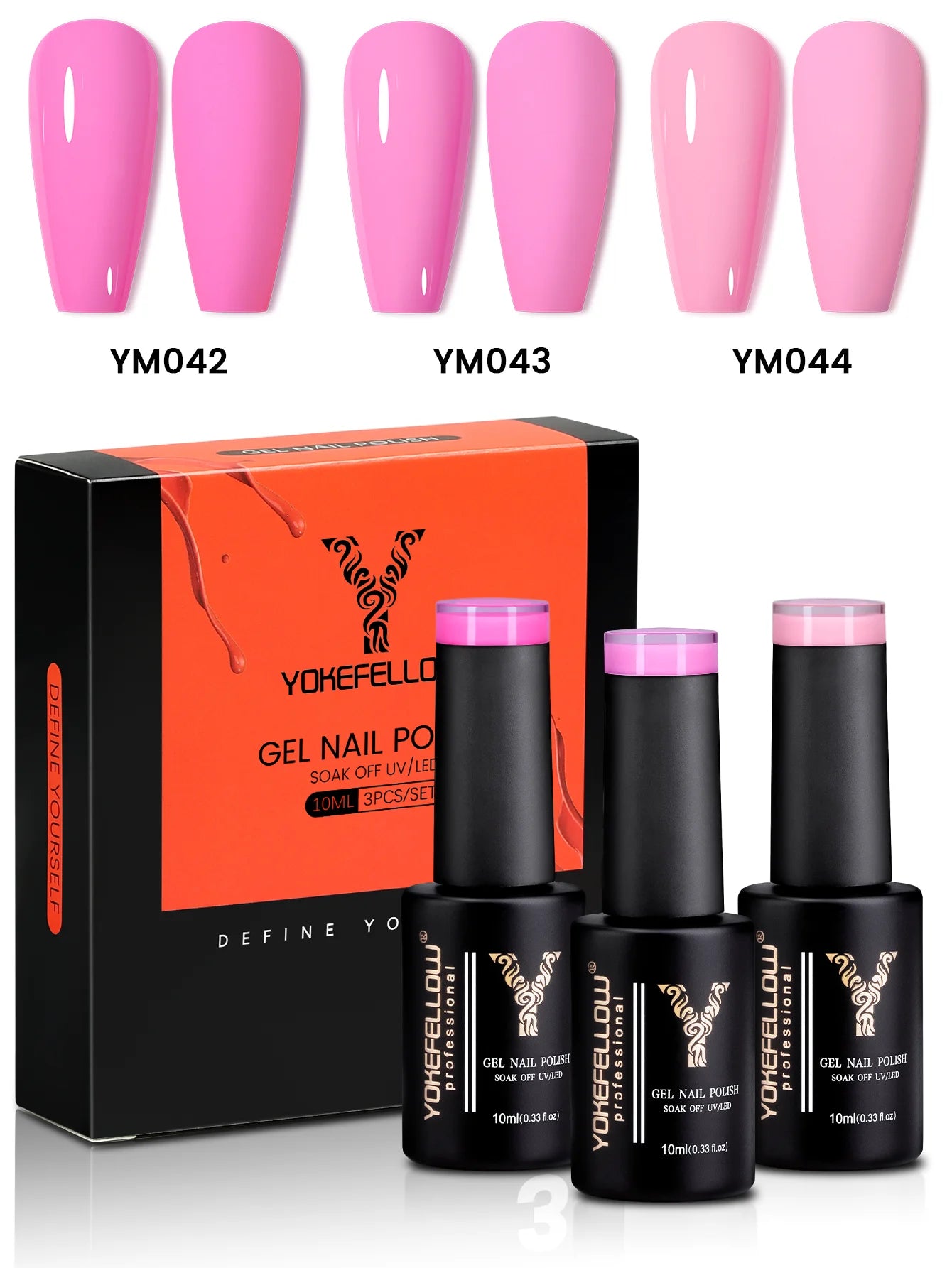YYOKEFELLOW Gel Nail Polish Set (3 x 10 ml)