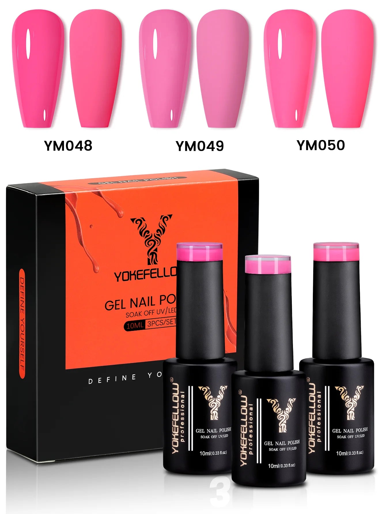 YYOKEFELLOW Gel Nail Polish Set (3 x 10 ml)