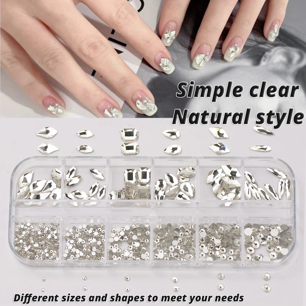 12-Gitter Nail Art Strasssteine