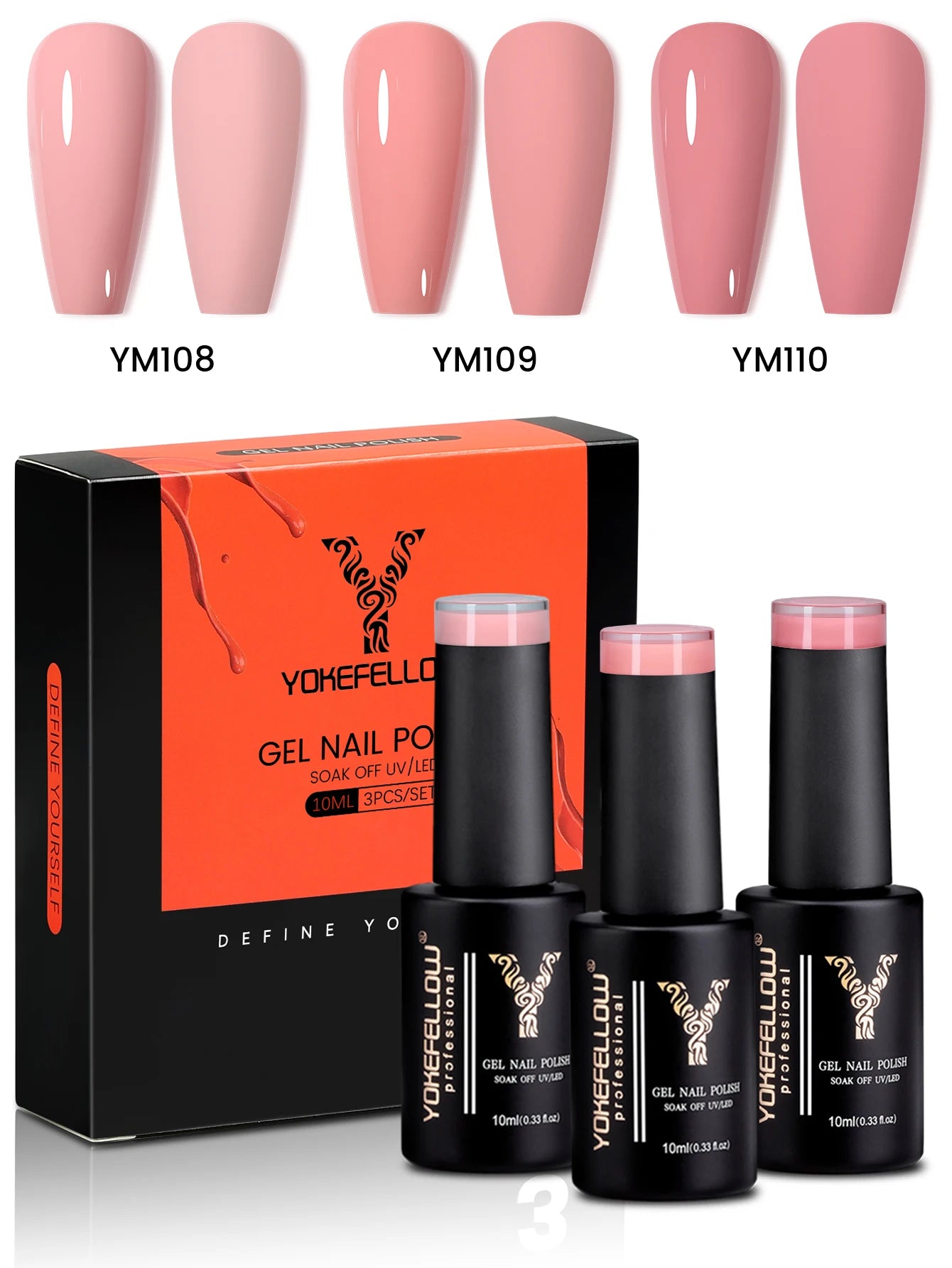 YYOKEFELLOW Gel Nail Polish Set (3 x 10 ml)