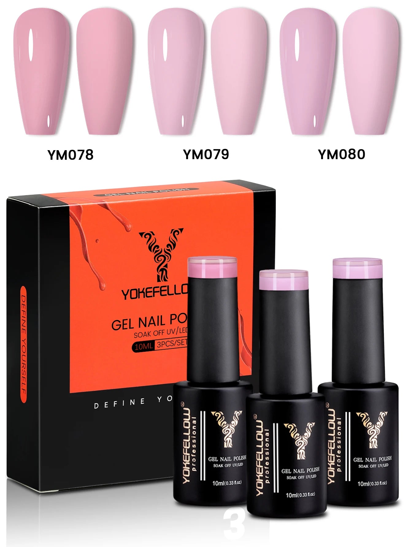 YYOKEFELLOW Gel Nail Polish Set (3 x 10 ml)