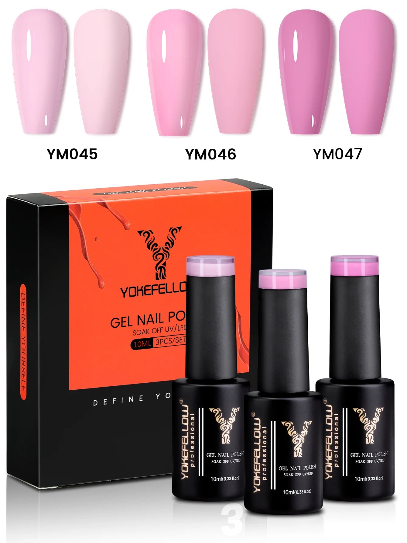 YYOKEFELLOW Gel Nail Polish Set (3 x 10 ml)