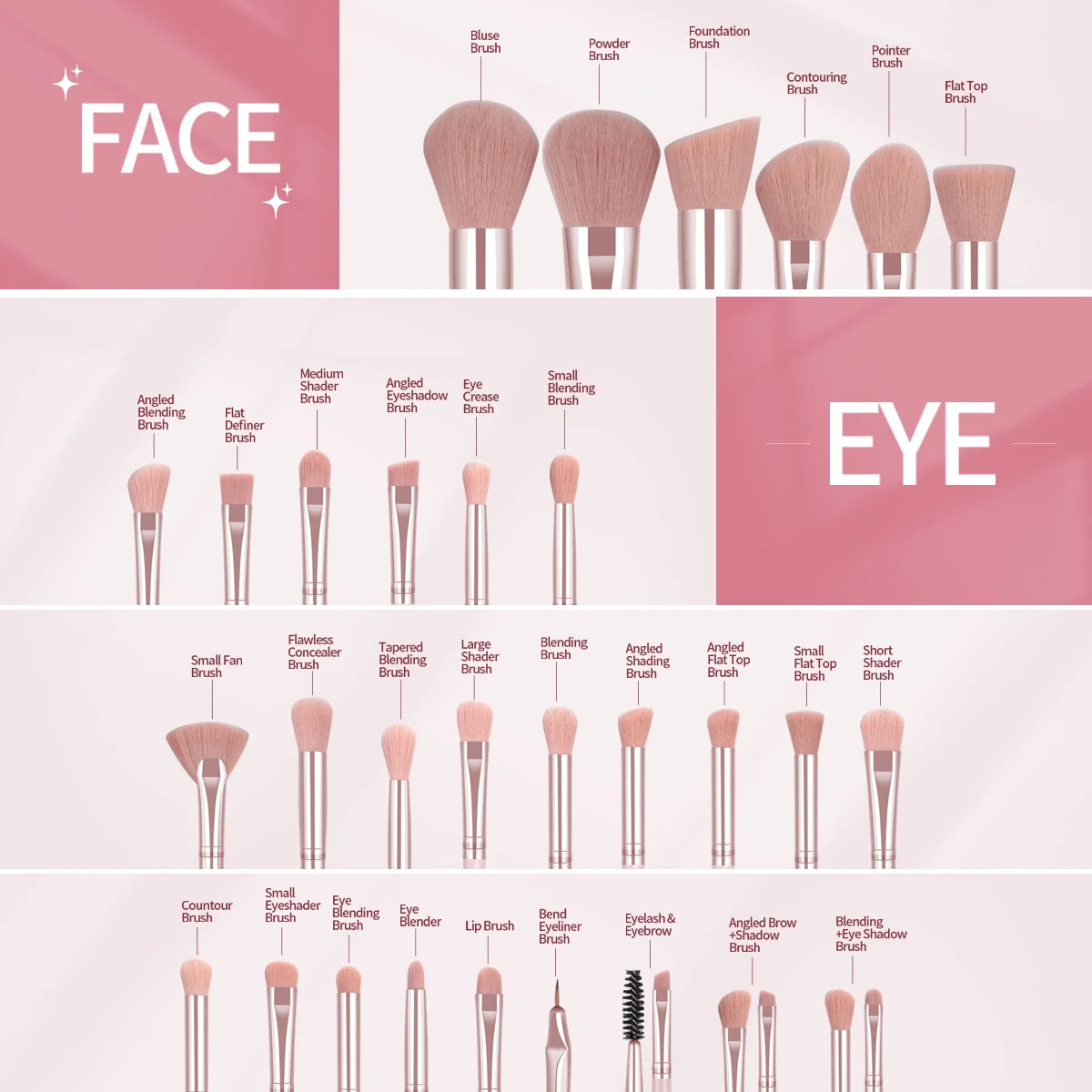 MAANGE Professionelles Make-up Pinselset